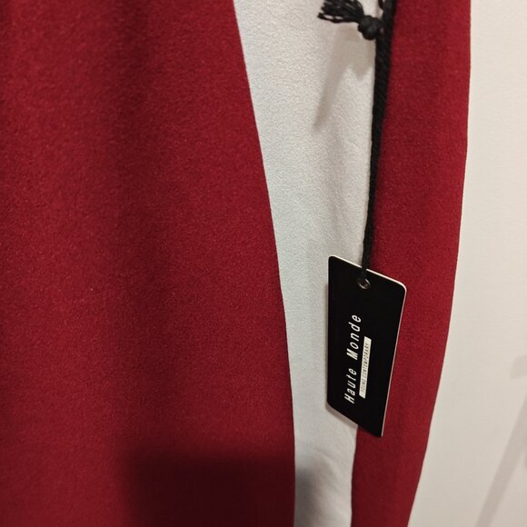 HAUTE MONDE BURGUNDY AND WHITE SKIRT (SIZE 3X) WITH TAGS BRAND NEW - Picture 3 of 6